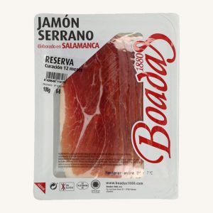 Boadas 1880 Serrano ham (jamón) Reserva (ETG), from Salamanca, pre-sliced 100 gr