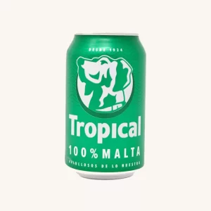 Tropical Pilsen beer (cerveza), 100% malt, from Canary Islands, can 33cl
